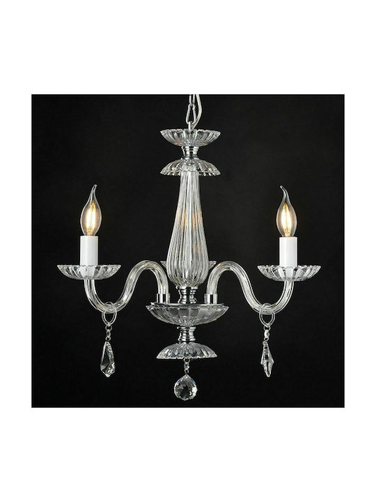 Aca Lompelia Chandelier Ø53cm With Transparent Candlesticks Aca Lompelia Chandelier Ø53cm With Transparent Candlesticks