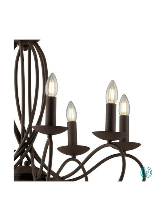 Fan Europe Ginevra-8 Chandelier Candlestick 8xE14 Transparent I-GINEVRA-8