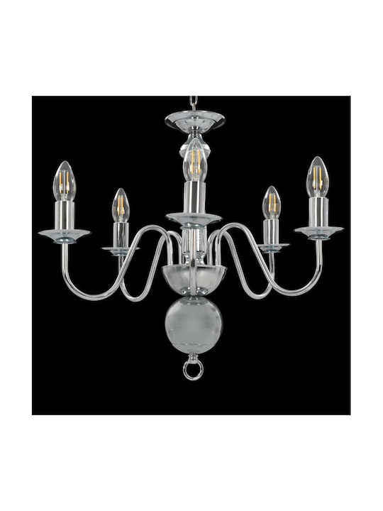 vidaXL Chandelier Candlestick 5xE14 Silver 281616