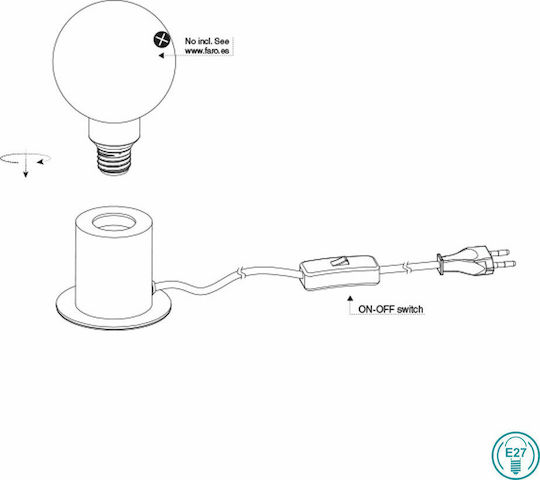 Faro Barcelona Ten Decorative Lamp with Socket for Bulb E27 Copper