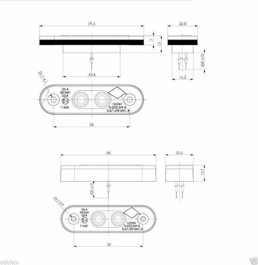 Horpol K01-LD956-YEL Truck Volume Lights 1pcs 12 / 24V - Yellow
