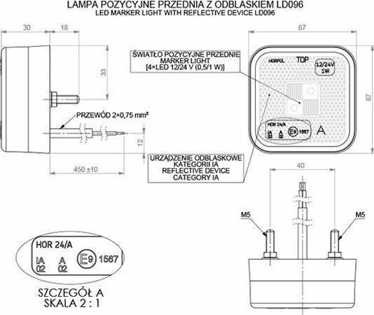 Horpol K09-LD096-YEL Truck Volume Light 12 / 24V - Yellow