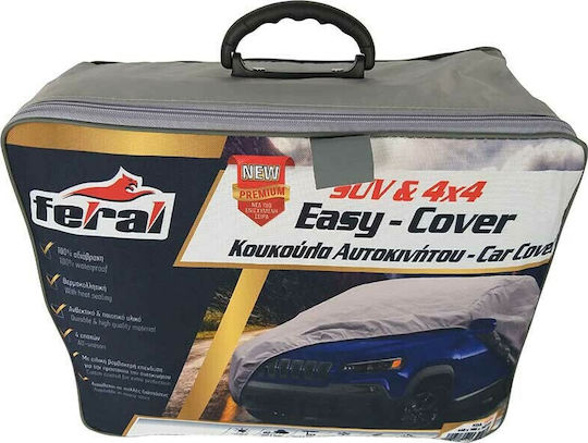 Feral Premium Car Covers with Carrying Bag 403x152x145cm Waterproof Small for SUV/JEEP with Elastic Straps
