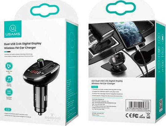 Usams FM Car Transmitter US-CC115 with Bluetooth / USB