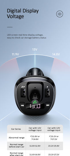 Usams FM Car Transmitter US-CC115 with Bluetooth / USB