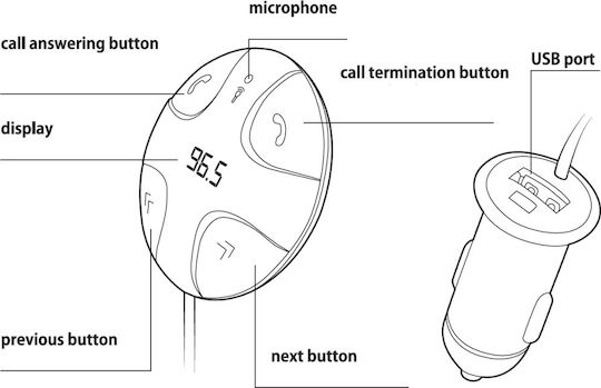Forever FM Car Transmitter with Bluetooth