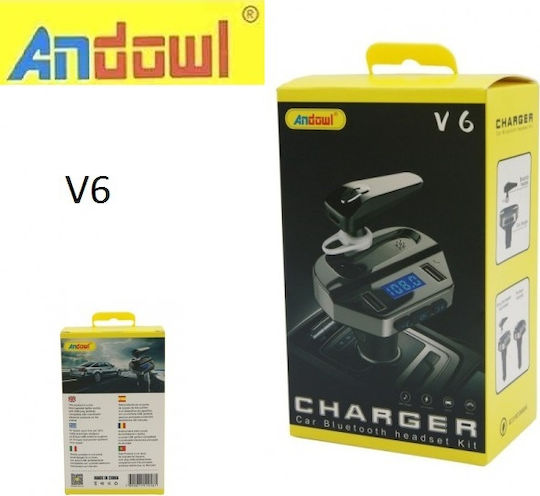 Andowl FM Transmitter Αυτοκινήτου V6 με Bluetooth
