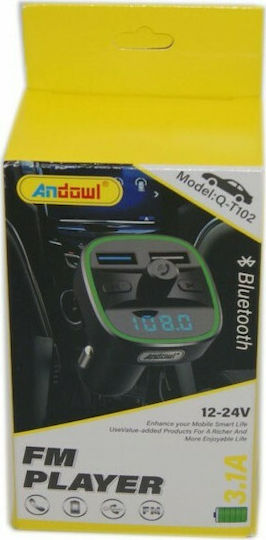Andowl FM Transmitter Αυτοκινήτου Qt102 με AUX / USB