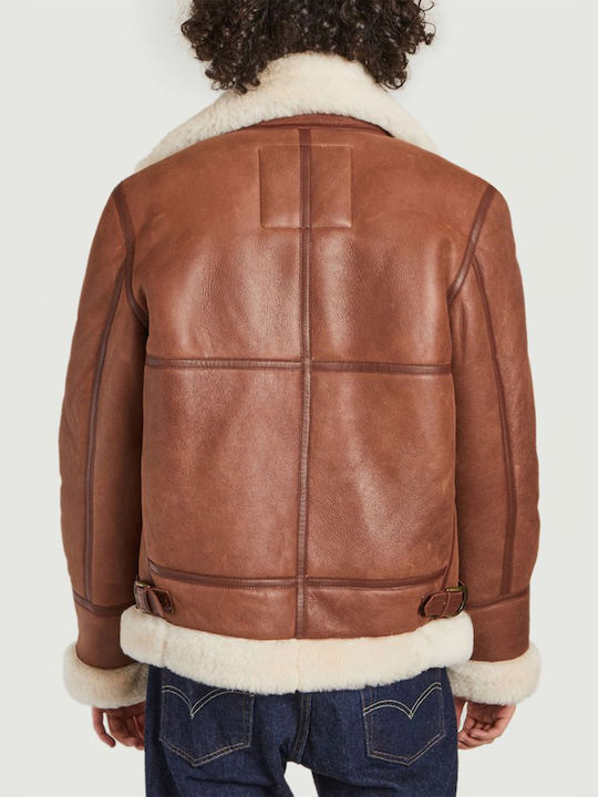 Schott LC1259 Men's Winter Δερμάτινα Jacket Cognac