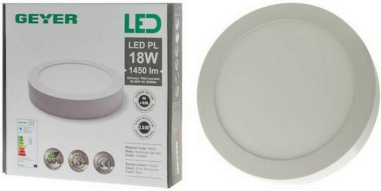 Geyer Rund Vertieft LED Panel 18W mit Warmes Weiß Licht 3000K