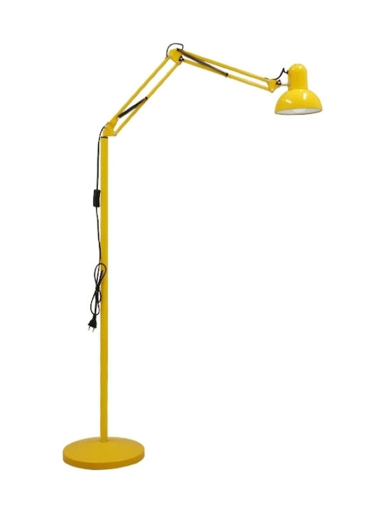 GloboStar Audrey Vintage Stehleuchte H190xB15cm. mit Fassung für Lampe E27 Gelb