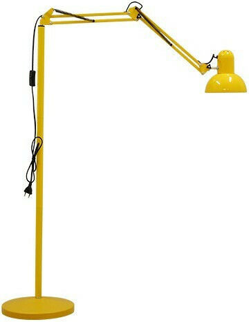 GloboStar Audrey Vintage Lampa de podea Î190xL15cm. cu Soclu pentru Bec E27 Galben