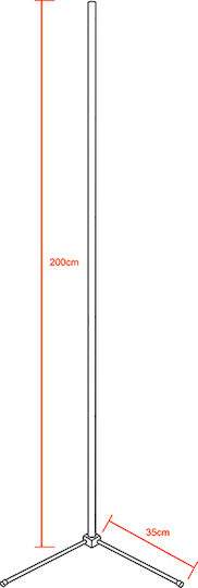GloboStar Lampa de podea LED Î200xL3cm. cu Lumină Alb Cald 3840lm Negru