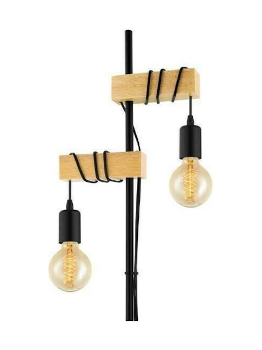 Eglo Townshend Vintage Floor Lamp H166.5xW25cm. with Socket for Bulb E27 Black