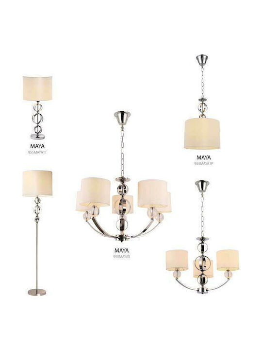 Elmark Maya Vintage Floor Lamp H163xW40cm. with Socket for Bulb E27 Silver