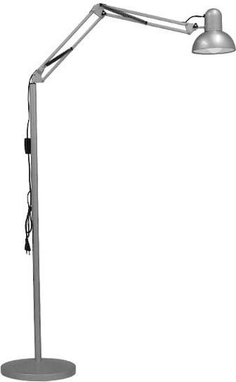 GloboStar Audrey Vintage Lampa de podea Î190xL15cm. cu Soclu pentru Bec E27 Argintiu