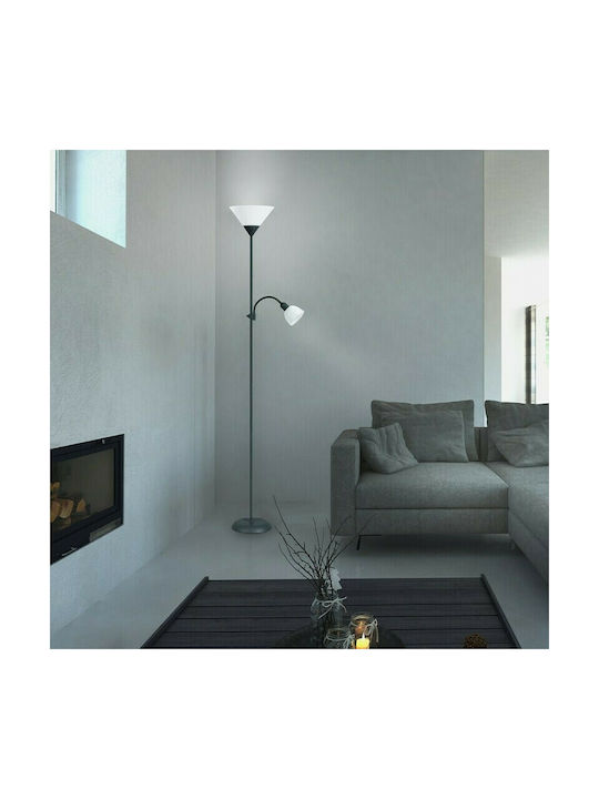 Rabalux Action Floor Lamp H178xW24.2cm. with Socket for Bulb E27 Black
