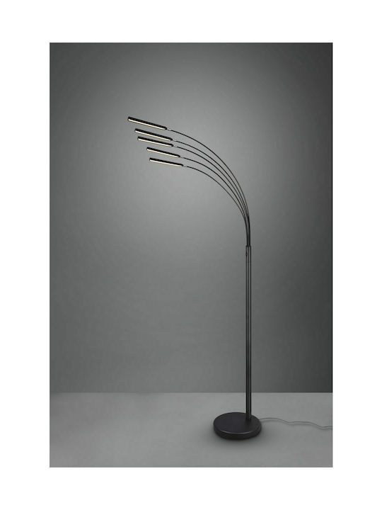 Trio Lighting Reed LED Φωτιστικό Δαπέδου Υ195.5xΜ30.5εκ. με Θερμό Λευκό Φως 350lm Μαύρο