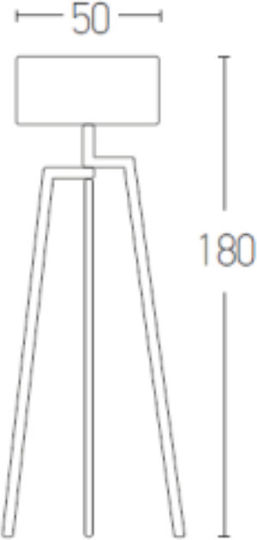 Zambelis Lights Vintage Φωτιστικό Δαπέδου Υ180xΜ50εκ. με Ντουί για Λαμπτήρα E27 Μαύρο Και Φυσικό