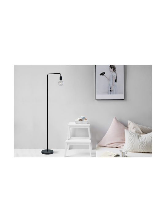 Trio Lighting Diallo Винтидж Подова Лампа В149xД39см. с Цокъл за Крушка E27 Черен