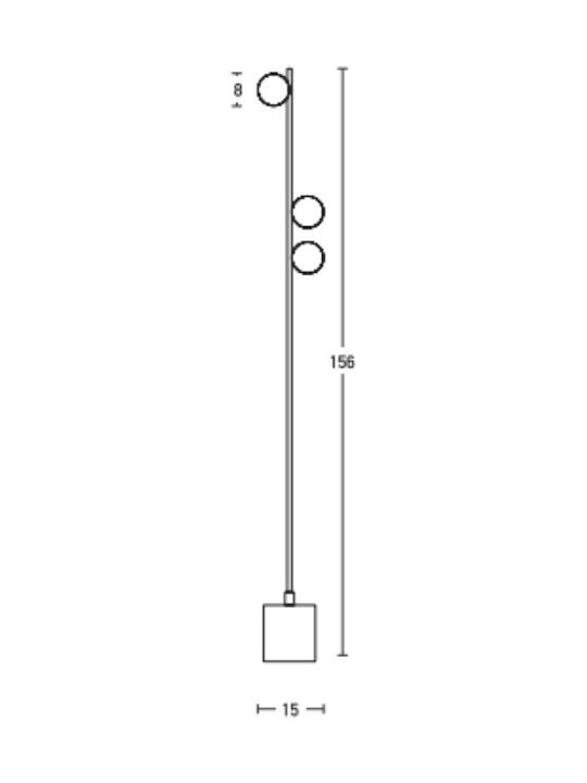 Zambelis Lights Φωτιστικό Δαπέδου Υ156xΜ15εκ. με Ντουί για Λαμπτήρα G9 Χρυσό