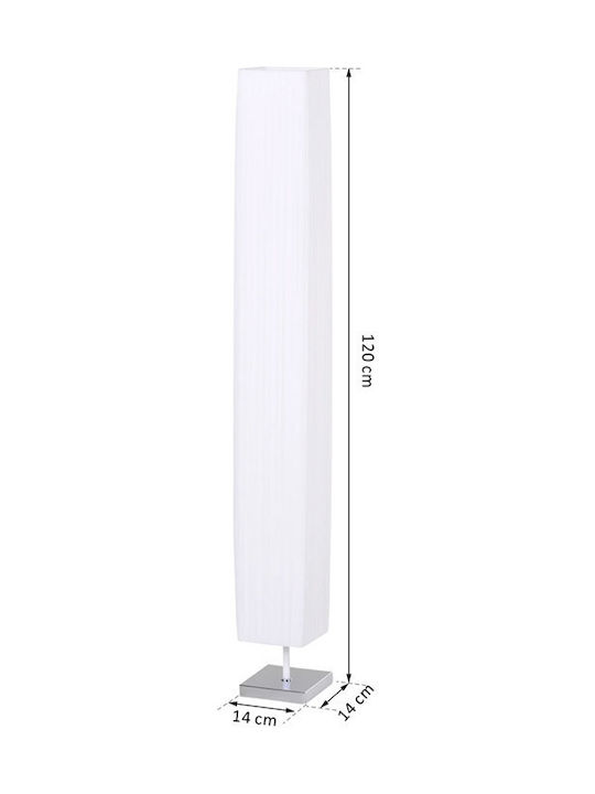 HomCom Floor Lamp H120xW14cm. with Socket for Bulb E27 White