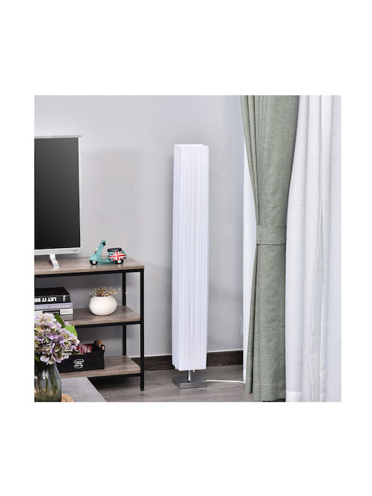 HomCom Floor Lamp H120xW14cm. with Socket for Bulb E27 White
