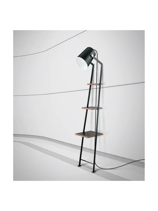 Luma Vintage Stehleuchte H160xB40cm. mit Fassung für Lampe E27 Schwarz