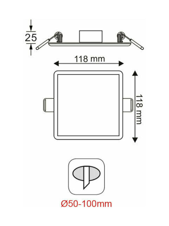 Aca Outdoor Ceiling Spot with Integrated LED 9W 700Lm with Warm White Light in White Color FLEXI930SW