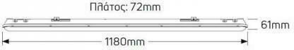 Geyer Lighting Batten Outdoor with 2 LED Lamps T8 40W 120cm