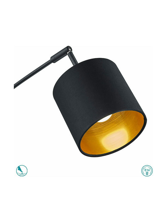 Trio Lighting Tommy Lampa de podea Î200xL30cm. cu Soclu pentru Bec E14 Negru