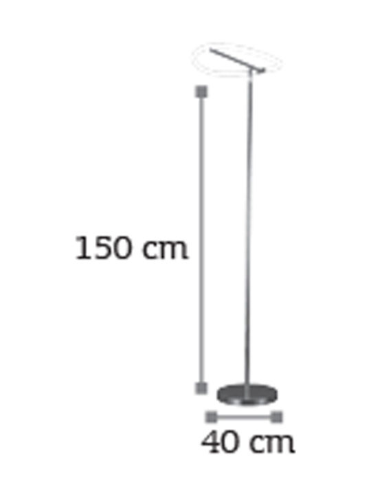 Inlight 45011 LED Φωτιστικό Δαπέδου Υ150xΜ40εκ. με Θερμό Λευκό Φως 1600lm Ασημί