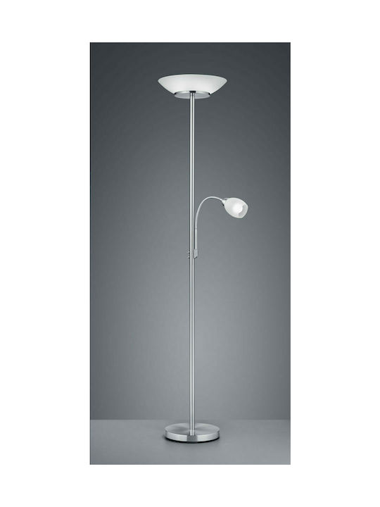 Trio Lighting Gerry Floor Lamp H180xW34cm. with Socket for Bulb E27 Silver