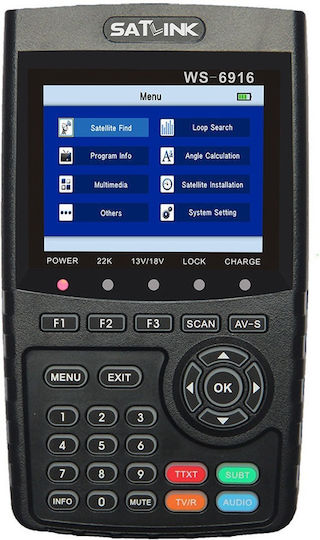 Satlink Electronical Signal Level Meter WS-6916 DVB-S / DVB-S2 with Screen 3.5" WS-6916