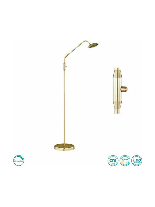 Wofi Twin LED Floor Lamp H157xW33cm. with Warm White Light 400lm Gold