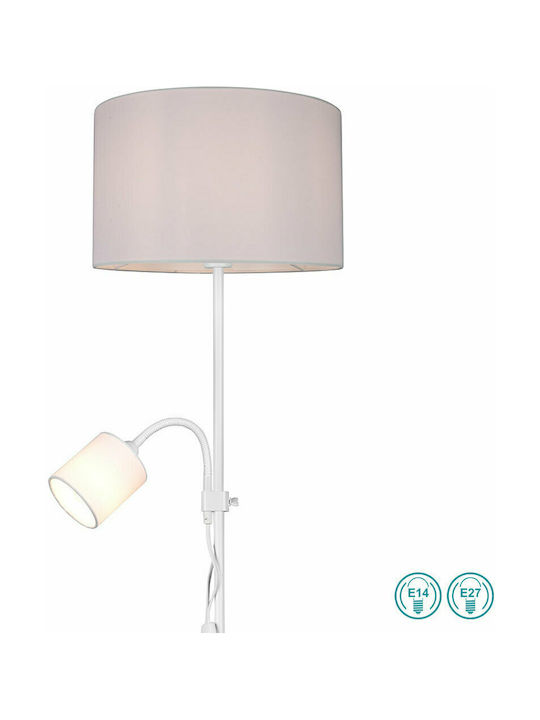 Trio Lighting Owen Floor Lamp H160xW36cm. with Socket for Bulb E27 White