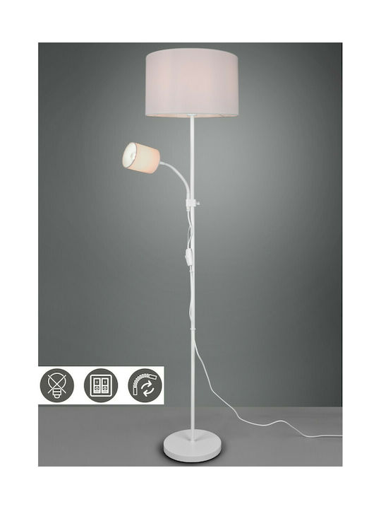 Trio Lighting Owen Floor Lamp H160xW36cm. with Socket for Bulb E27 White