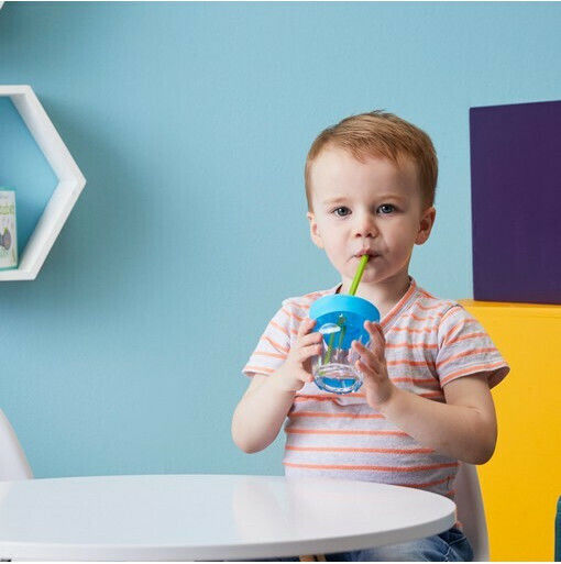 B.Box Бебешка чаша с дръжки и сламка Sippy от пластмаса Жълт за 6m+m+