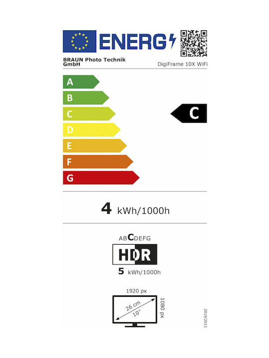 Braun Phototechnik Digiframe 10x Ψηφιακή Κορνίζα LED με Οθόνη Αφής 10.1" Ανάλυσης 1920x1200 με WiFi Ασημί