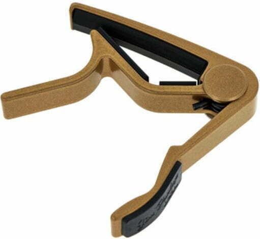 Dunlop Metallic Trigger Capo for Acoustic Guitar / Bass Trigger Capo Acoustic Curved Gold