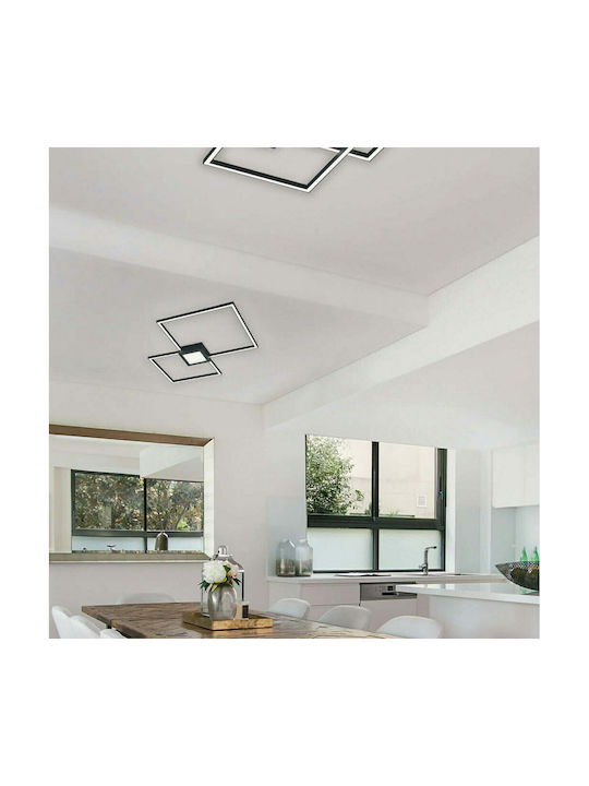 Trio Lighting Hydra Πλαφονιέρα Οροφής 65εκ. Μαύρη με Ενσωματωμένο LED