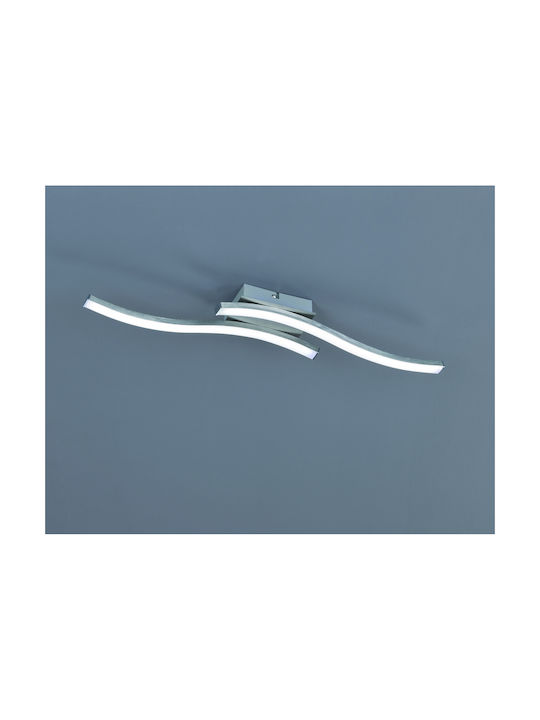 Trio Lighting Route Πλαφονιέρα Οροφής 56εκ. Ασημί με Ενσωματωμένο LED