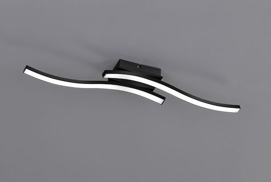Trio Lighting Route Πλαφονιέρα Οροφής 56εκ. Μαύρη με Ενσωματωμένο LED