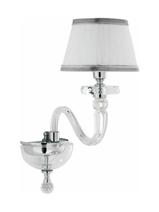 Ondaluce AP.BACH/1CP Classic Lamp Wall with Socket E14 Silver 30x30x16cm