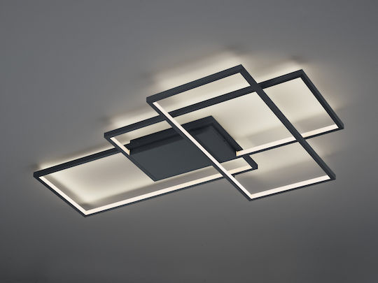 Trio Lighting Thiago Smart Deckenleuchte 114cm Schwarz mit Integrierter LED und Fernbedienung