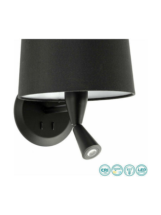 Faro Barcelona Lamp Wall Black 21.5x17.5cm Faro Barcelona Lamp Wall Black 21.5x17.5cm