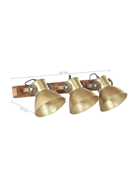 vidaXL Industrial Wall Lamp with E27 Bronze 65x25cm