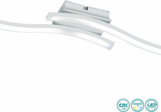 Trio Lighting Route Πλαφονιέρα Οροφής 56εκ. Λευκή με Ενσωματωμένο LED