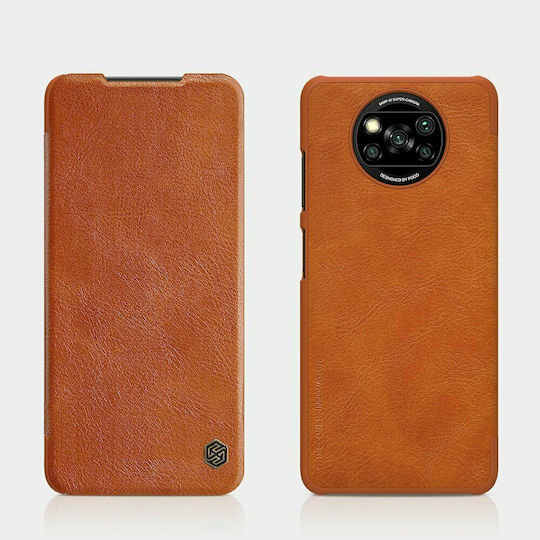 Nillkin Qin Book Synthetic Leather Brown (Poco X3 NFC / X3 Pro)