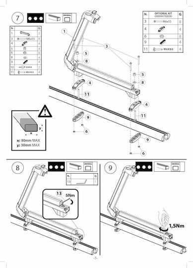Auto Gs Iceberg Bare și suporturi pentru schiuri auto Din aluminiu Potrivite pentru 4 perechi de schiuri sau 2 plăci de snowboard